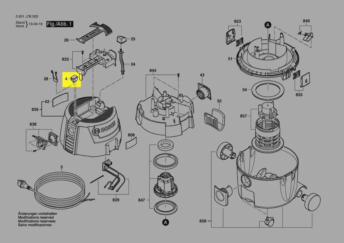 Interrupteur Marche/Arrêt réf. 1 600 A00 0LH Bosch